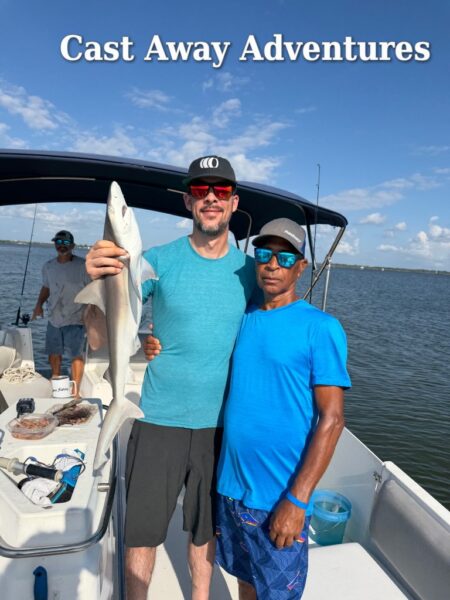 Fun size bull shark. You never know what you might catch on a fishing charter with Cast Away Adventures.